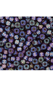 Miyuki rocailles Perlen 8/0 - Silver lined smoky amethyst ab 8-1012